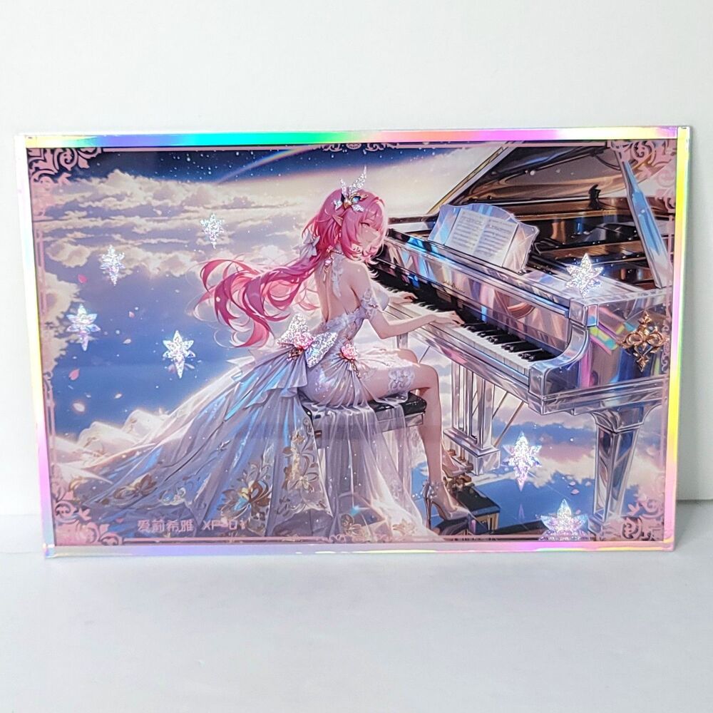 Elysia Holo Piano Waifu Card Anime Girl Wall Art Oversized Board A5